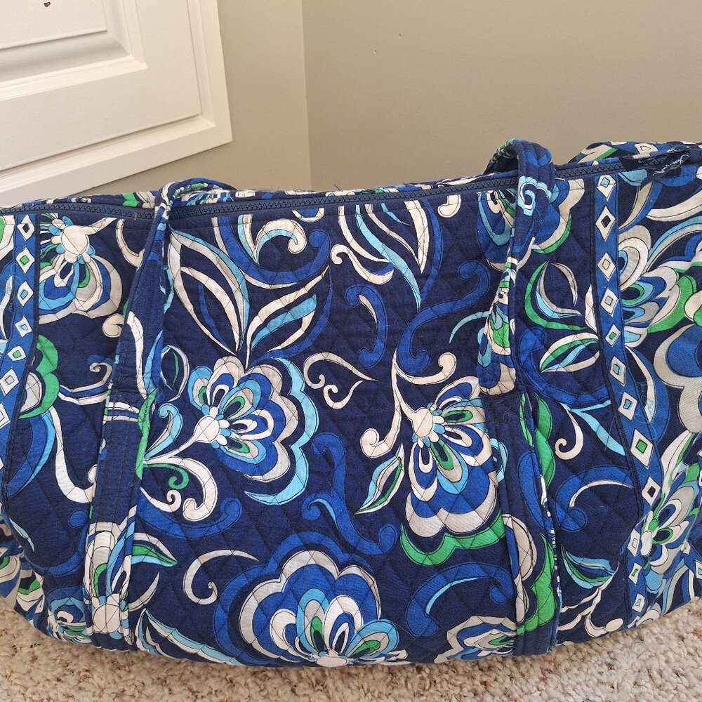 Vera Bradley Weekend Bag Mediterranean Blue Retired 2011